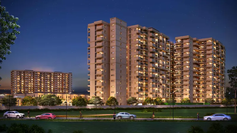 Nava Vruksha apartment towers at night