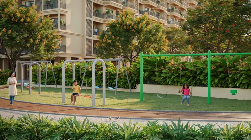 Outdoor gym stations beside the jogging track